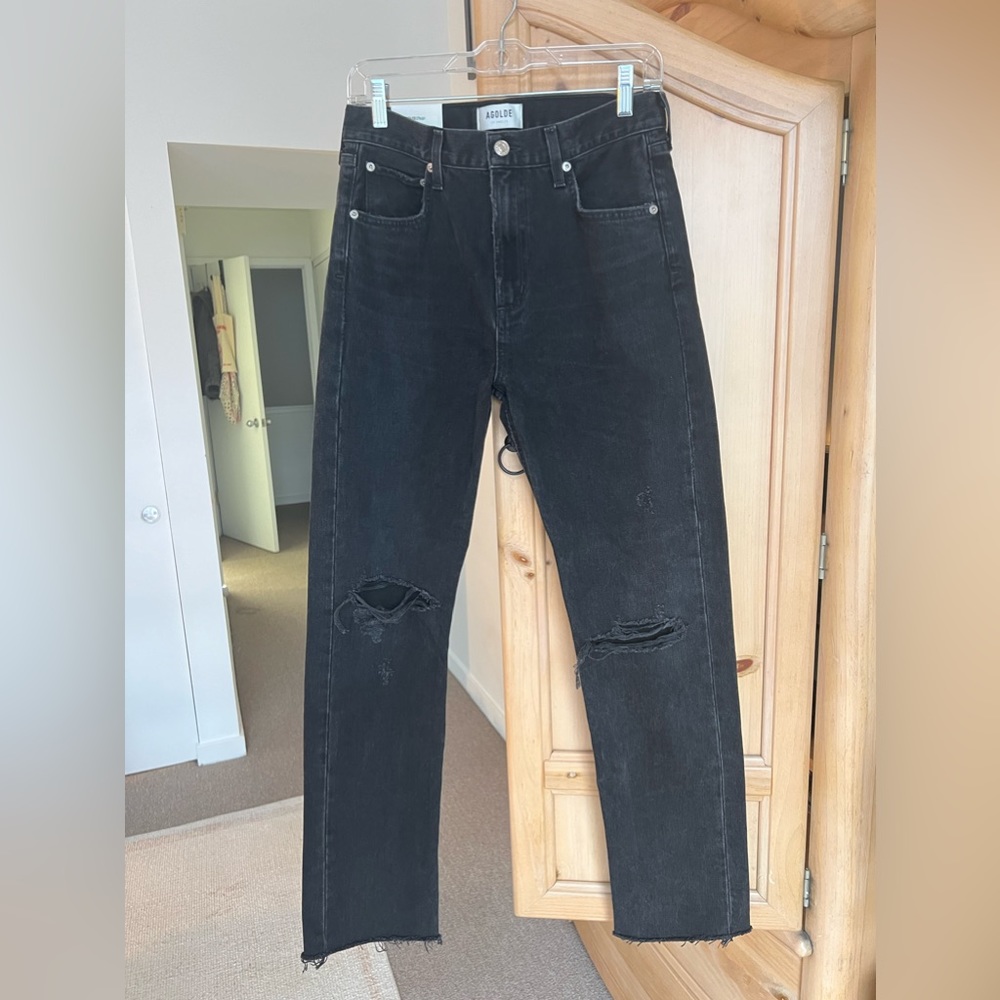 NWT Agolde Jeans Cherie High Rise Straight in Distortion size 27